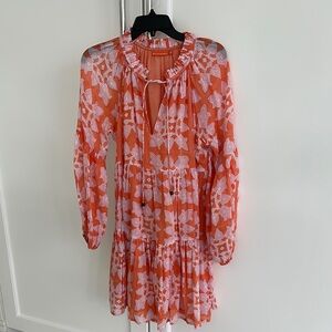 Oliphant Orange Long Sleeve Dress Size Small